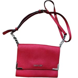 Calvin Klein Red Chain Link Crossbody Bag